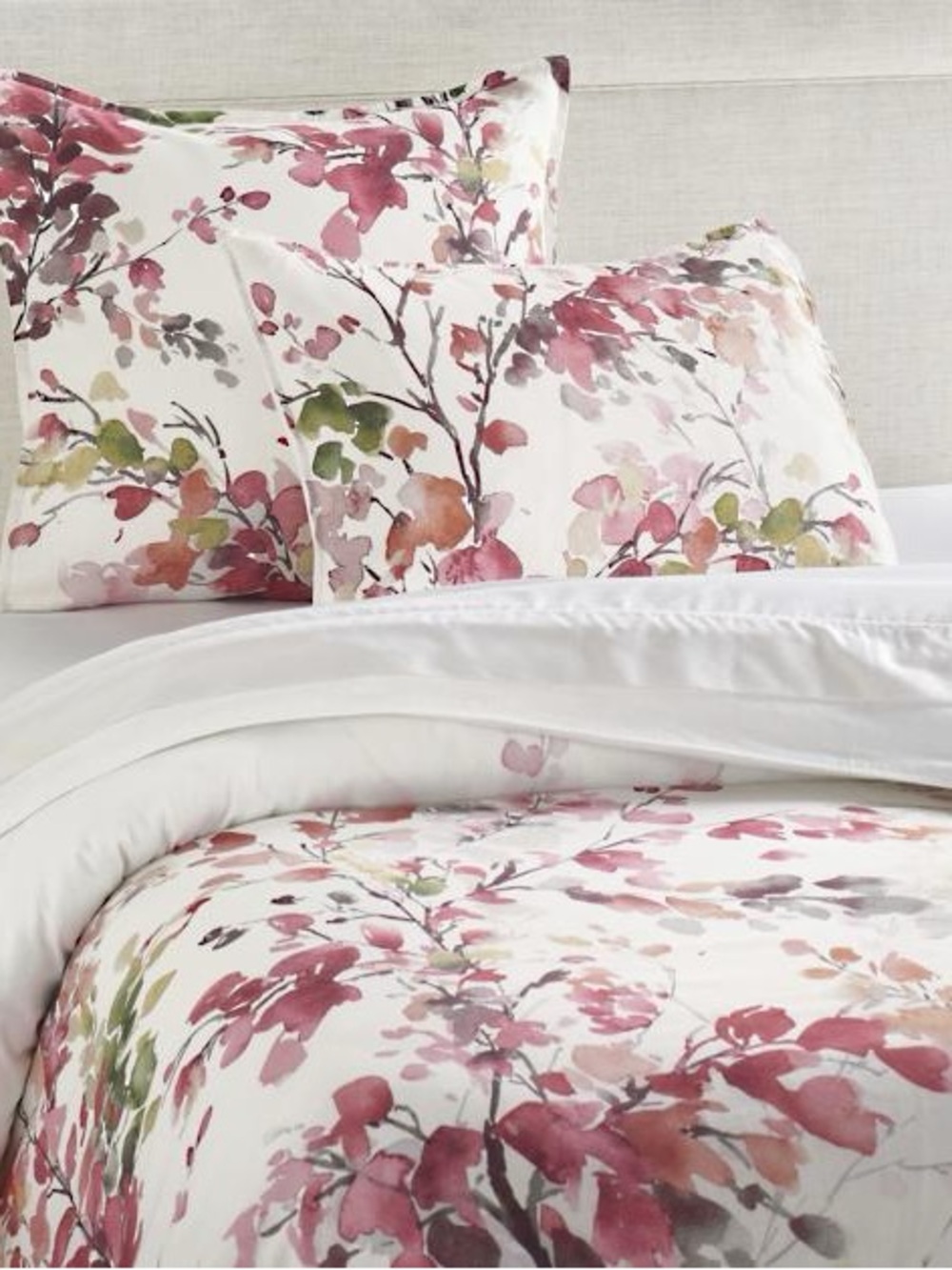 Grandin Road Pink Watercolor Flowers and Branches Set